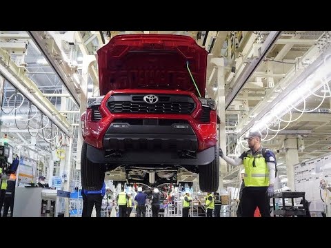 Thumbnail for Toyota Tacoma trucks production in Mexico - Factory tour in Toyota Guanajuato Plant by Toyota Tacoma, Toyota EX-I, Toyota, Pickup truck, Vehicle, Truck, Robot, Toyota Paseo