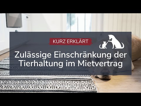Zulässige Einschränkung der Tierhaltung im Mietverhältnis