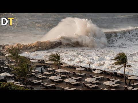 Tsunami-like waves in Acapulco,Mexico! Beaches flooded,people in panic