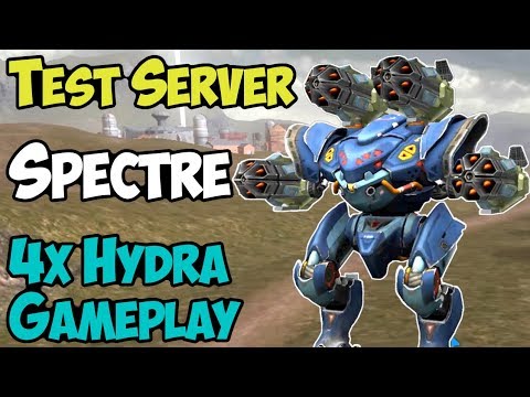 War Robots Test Server: New Spectre 4x Hydra Gameplay OMG HEADACHE!