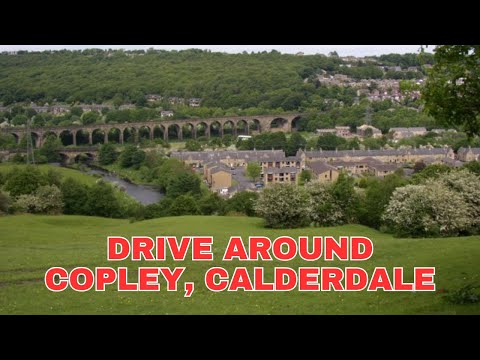 Drive Around Copley Village Calderdale West Yorkshire United Kingdom