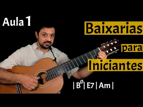 Aula 1 de Violão 7 Cordas Iniciante - | BØ | E7 | Am | Baixarias pra iniciantes - Aula de Violão 7