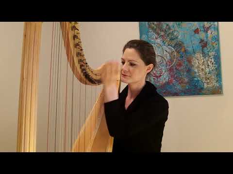 How I play harmonics on the harp - examples of harmonics in a tune - harp performance techniques