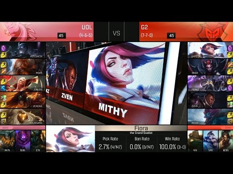 G2 vs UOL Game 2 Highlights - G2 ESPORTS vs UNICORNS OF LOVE EU LCS Week 8 Summer 2016