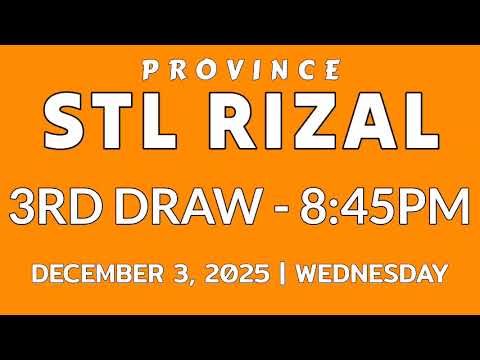 STL Rizal Province result today 8:45pm draw result evening 3rd draw December 3, 2025 Wednesday