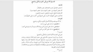 صورة شرح الآجرومية (شرح التوضيح) (7)  تقسيم الاسم إلى مفرد ومثنى وجمع