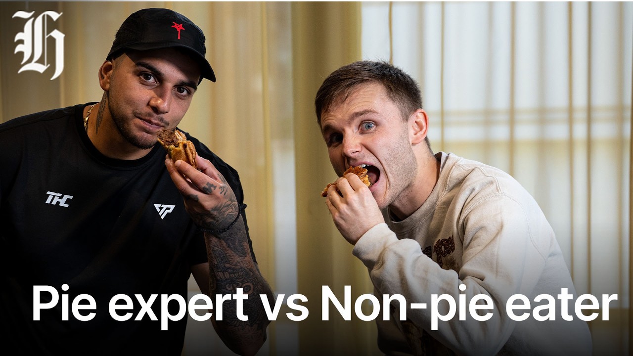 The great pie face-off: Mitchell Hageman and pie expert Kosmos put their tastebuds to the test