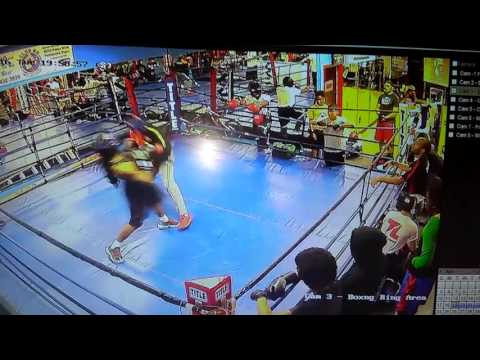 Stack Millie sparring with pro boxer