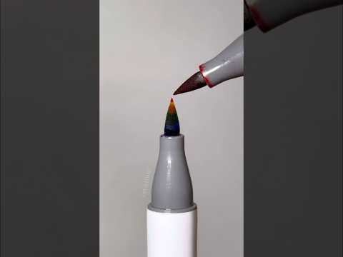 3D Marker with Rainbow Colors! 🎨✨🤩 Looks Like so Satisfying! 😌 #artsupplies #ohuhu #shorts