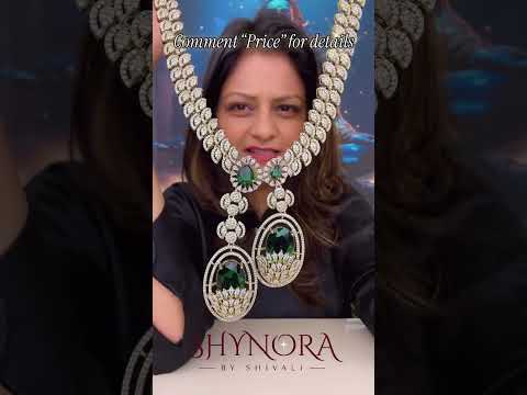 Emerald Leaffall Drop Necklace Set
