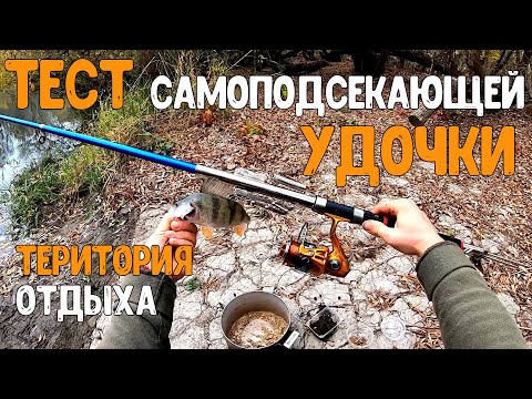 ТЕСТ! Хитрая Китайская Самоподсекающая Удочка на речке - УДОЧКА ЛОВИТ РЫБУ САМА