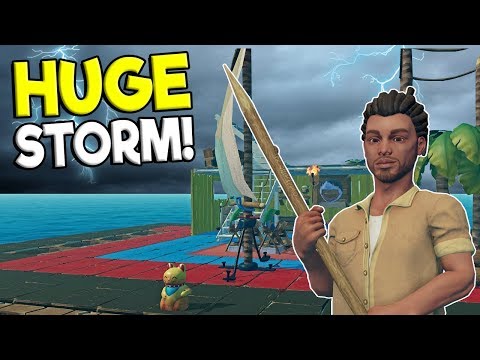 HUGE STORM, RAFT UPGRADES, BIG ISLAND! - Raft Survival Multiplayer Gameplay - Raft Building - YouTube