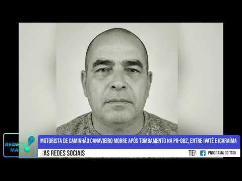 Motorista de caminhão canavieiro morre após tombamento na PR-082, entre Ivaté e Icaraíma