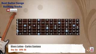 Blues Latino - Carlos Santana Guitar Backing Track with scale