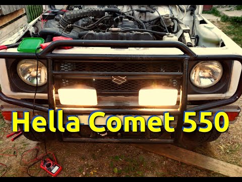 Auxiliary headlamps Hella comet 550 on Suzuki Samurai