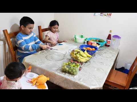 Maroof and Maria How to made fruit shopping and make fruit Salad, Did Iftari with Daddy and Mummy