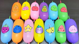 Slime balloon characters, orange glossy slime mixing for tingly ASMR #41