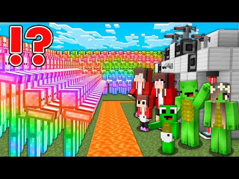 EPIC Family Security House vs RAINBOW Zombies in Minecraft?!