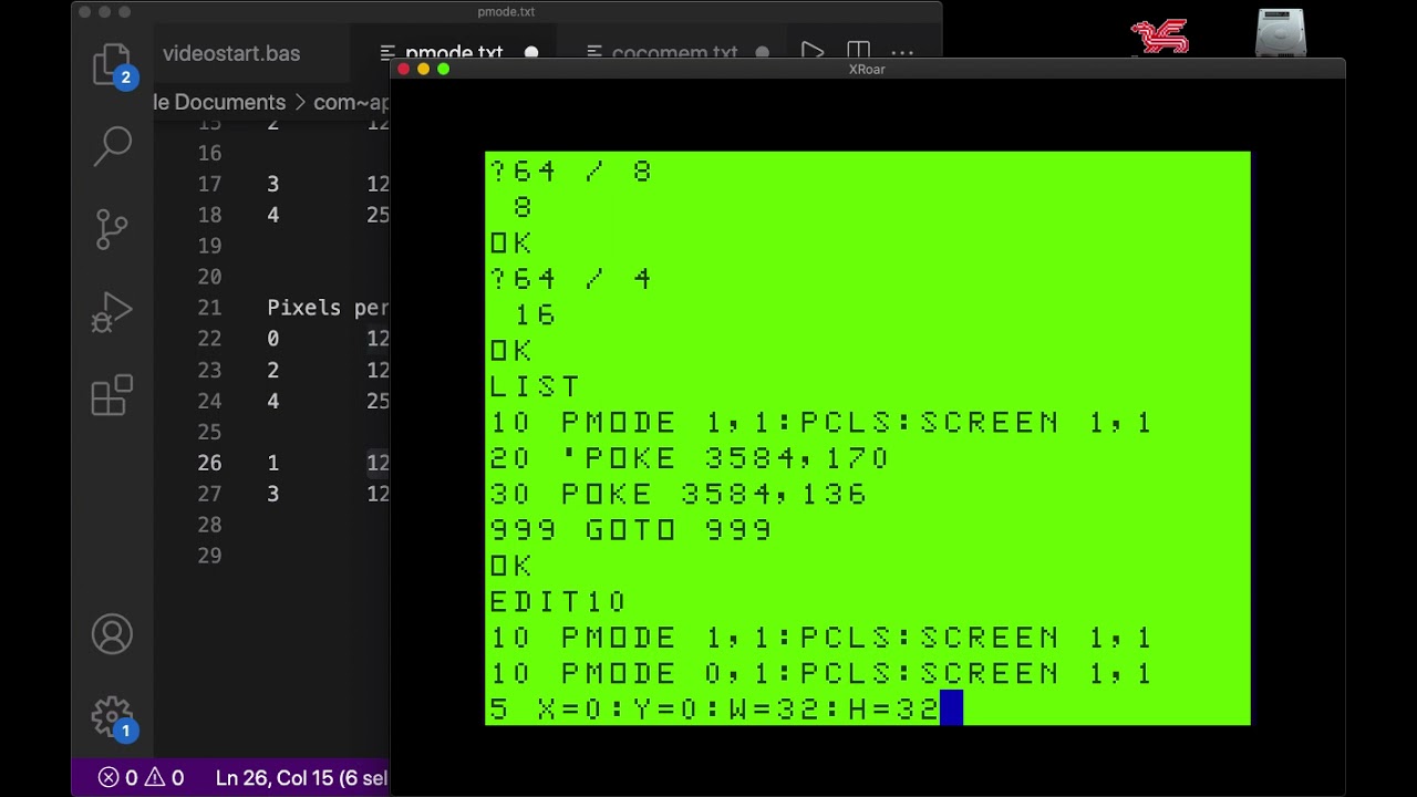 Extended Color BASIC high resolution modes part 2, and more GET PUT postulations.