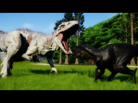 E750 (Scorpius Rex) VS Indominus Rex In JURASSIC WORLD EVOLUTION! Camp Cretaceous Mods