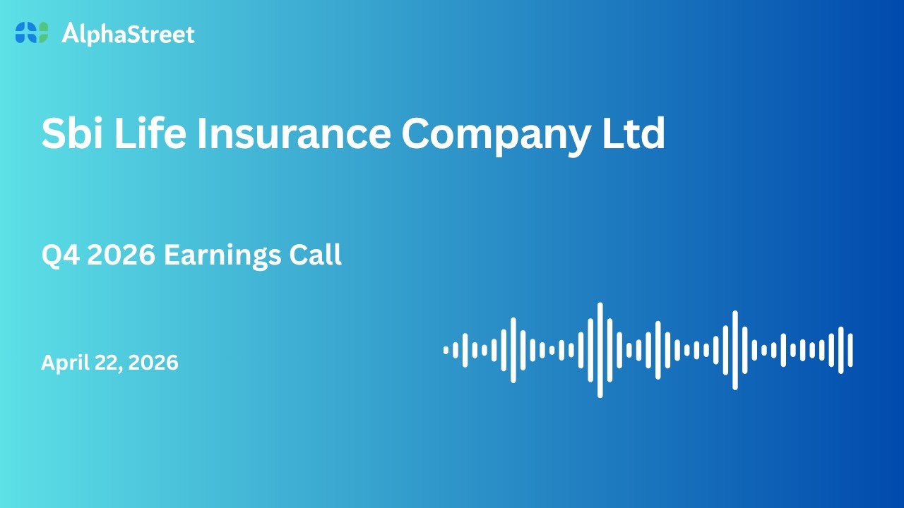 Sbi Life Insurance Company Ltd Q4 FY2025-26 Earnings Conference Call