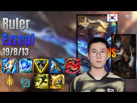 Ruler Adc Ezreal vs Jhin lol KR solo rank Full Game 16.4 | 룰러 이즈리얼 vs 진