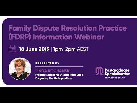 Family Dispute Resolution Practice (FDRP) Info Webinar
