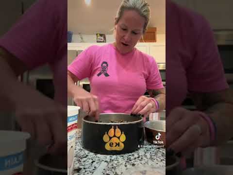 Adding water to dry dog food