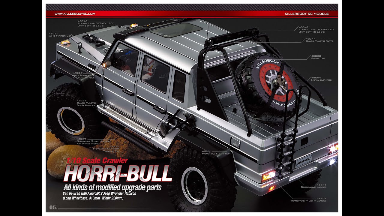 Killerbody karoséria 1 : 10 Horri Bull strieborná