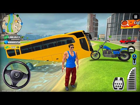 Bus, Police Car & Bike Driving in Open World Game - Android Gameplay