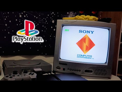 Original PS1 boot up on a CRT TV!