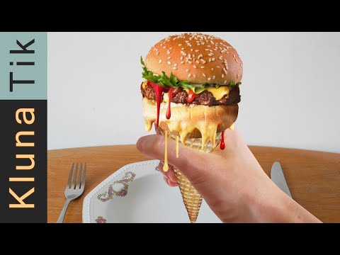 EATING hamburger ice cream!!! DIY recipe with Gordon...