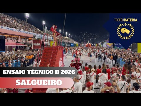 Bateria do Salgueiro no segundo ensaio técnico para o carnaval 2026