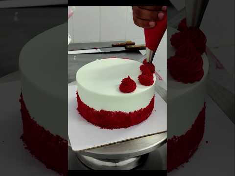 Red velvet cake design #cake #redvelvetcake #easyrecipe #simplecakes #shorts #cakedesign