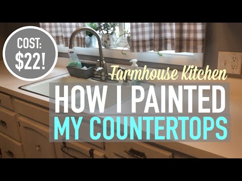 How I Painted My Countertops | Farmhouse Kitchen |...