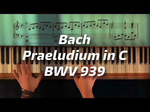 Bach Prelude in C, BWV 939, Piano Tutorial (Slow Motion) including Instructions