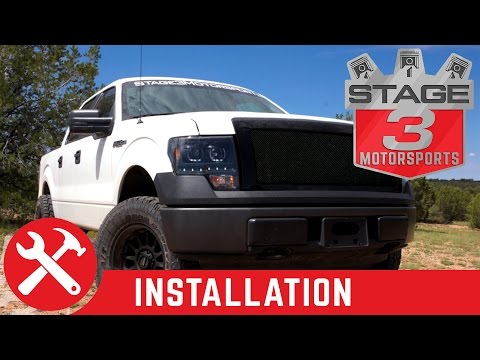 2009-2014 F-150 Packaged 2.0mm Mesh Upper Grille with Gloss Black Shell Install