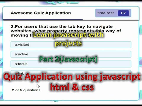 How to creat a quiz application web using html css &...