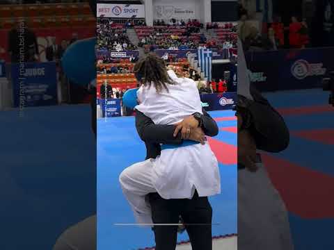 Palestinian karate champion Maryam Bsharat wins second world title | AJ #shorts