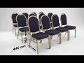 U526 Arched Back Banquet Chairs Blue & Gold (Pack of 4) Product Video