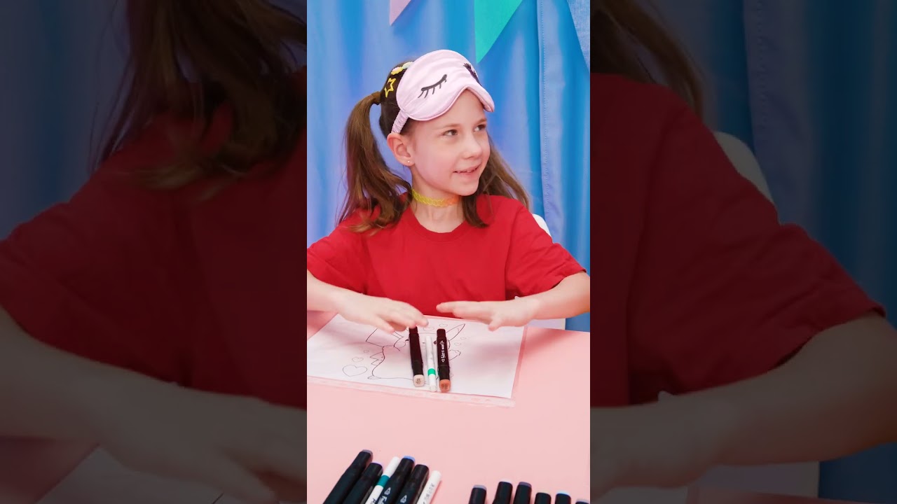 CAN YOU DRAW BLIND? 🎨👧 Try the Blind Drawing Challenge! #kidsvideo #drawing