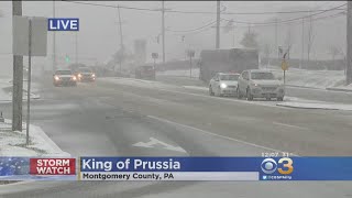 King Of Prussia Gets First Snow Fall