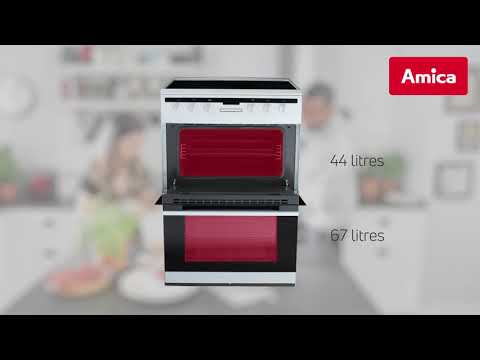 AFC6550WH Freestanding Electric Double Oven With Ceramic Hob