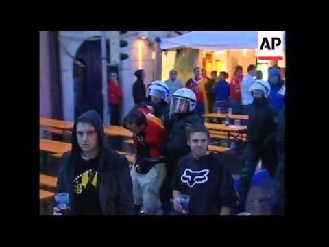 WRAP Police move in amid scuffles ahead of Sunday's Germany Poland match