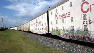 preview picture of video 'KCS Eastbound Autorack in Stafford, TX - 10.9.2012'