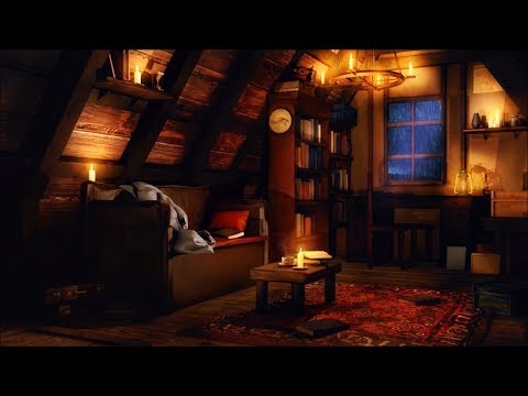 Rain at Cozy Attic | Gentle Rain Sounds for Sleep with Howling Wind
