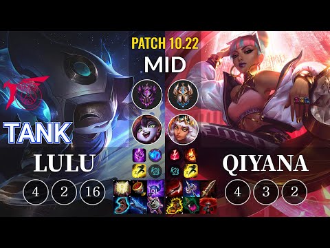 TLN Tank Lulu vs Qiyana Mid - KR Patch 10.22