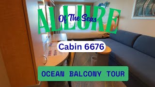 Allure of the Seas Cabin 6676 Tour | Ocean View Balcony Room Storage, Outlets & Layout Guide