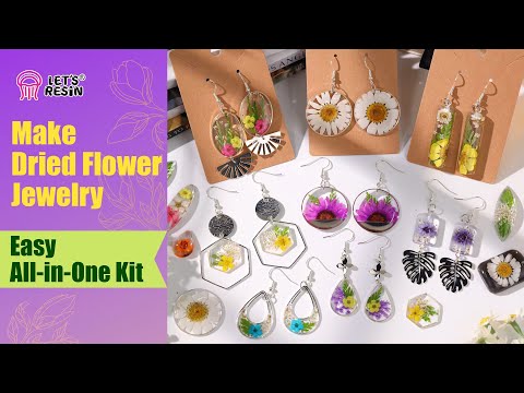 Spring Resin Jewelry DIY | Dried Flower Earrings & Layered Necklace