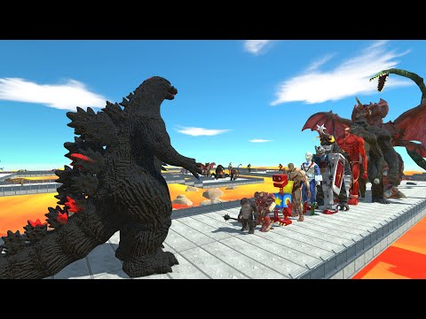 Heisei Godzilla Black vs Biollante LAVA DEATH RUN - Animal Revolt Battle Simulator